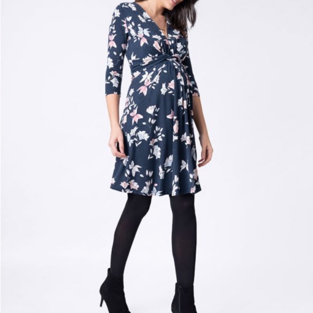 Seraphine knot front maternity dress